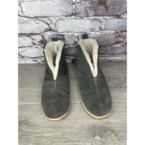 Minnetonka Tucson Gray Suede Southwestern Fur Lined Booties Women Sz 7M US/38EU - Picture 11 of 16